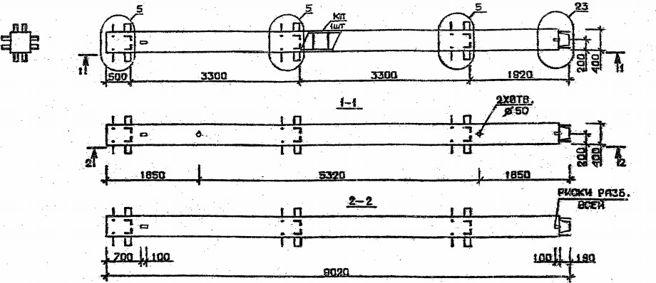 Колонна 2КВ 33.90-7-с Серия 1.020.1-2с/89