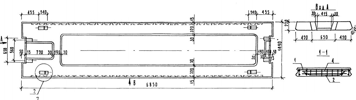 Плита ПРС 68.15-8 АIV т Серия 1.041.1-2